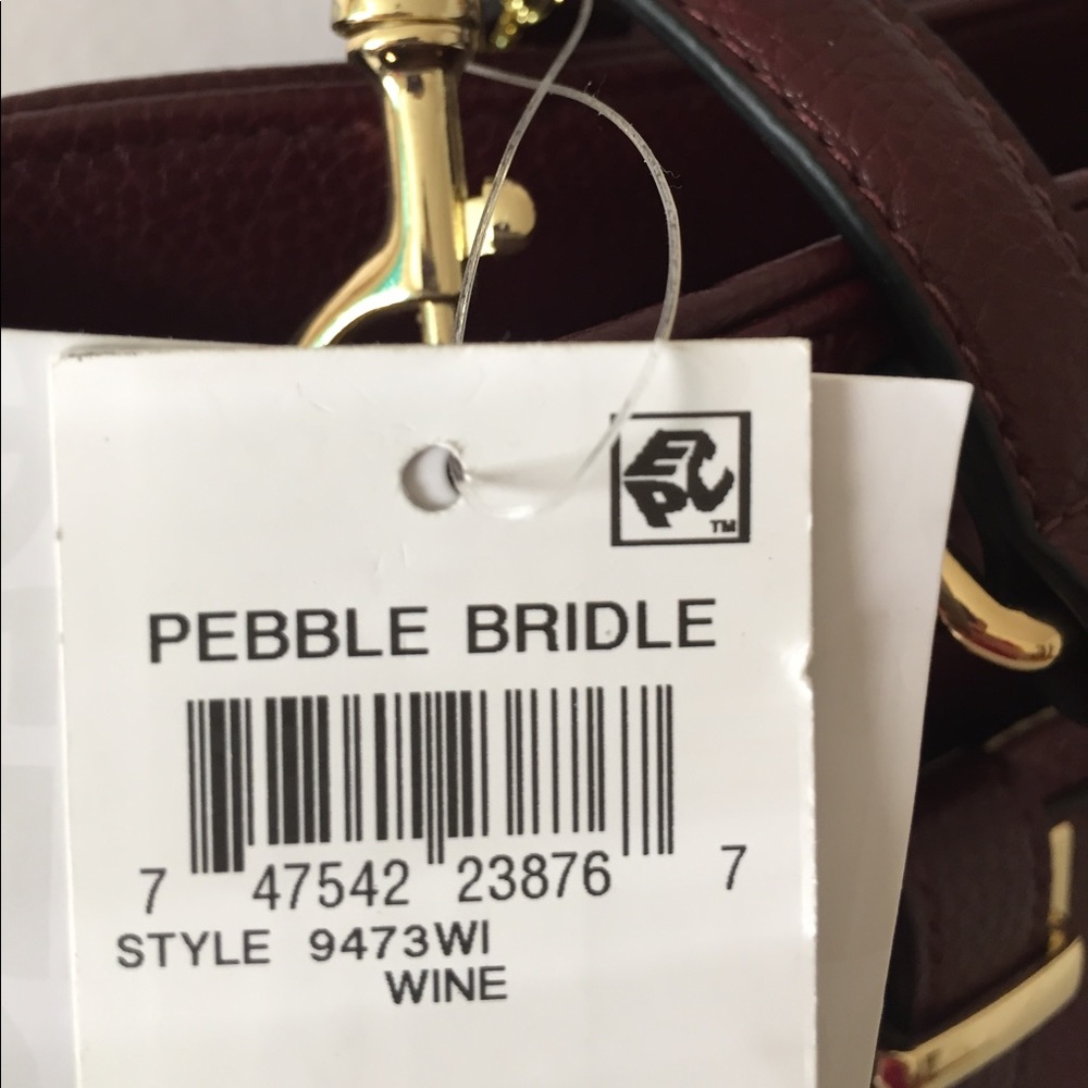 Giani Bernini Pebble Bridle Leather Tote (Wine) - Picture 5 of 11